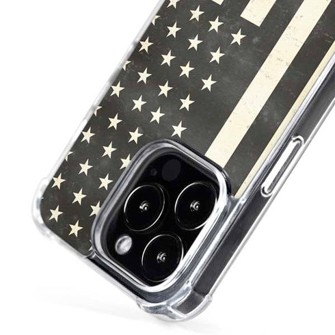 Black & White USA Flag iPhone 16 Pro MagSafe Case